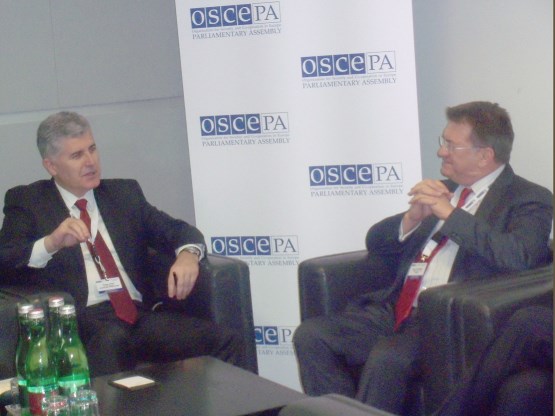 The Speaker of the House of Peoples of the BiH PA and member of the Permanent Delegation of the BiH PA to the OSCE PA, Dr. Dragan Čović, spoke with the President of the OSCE Parliamentary Assembly, Petros Eftimiu